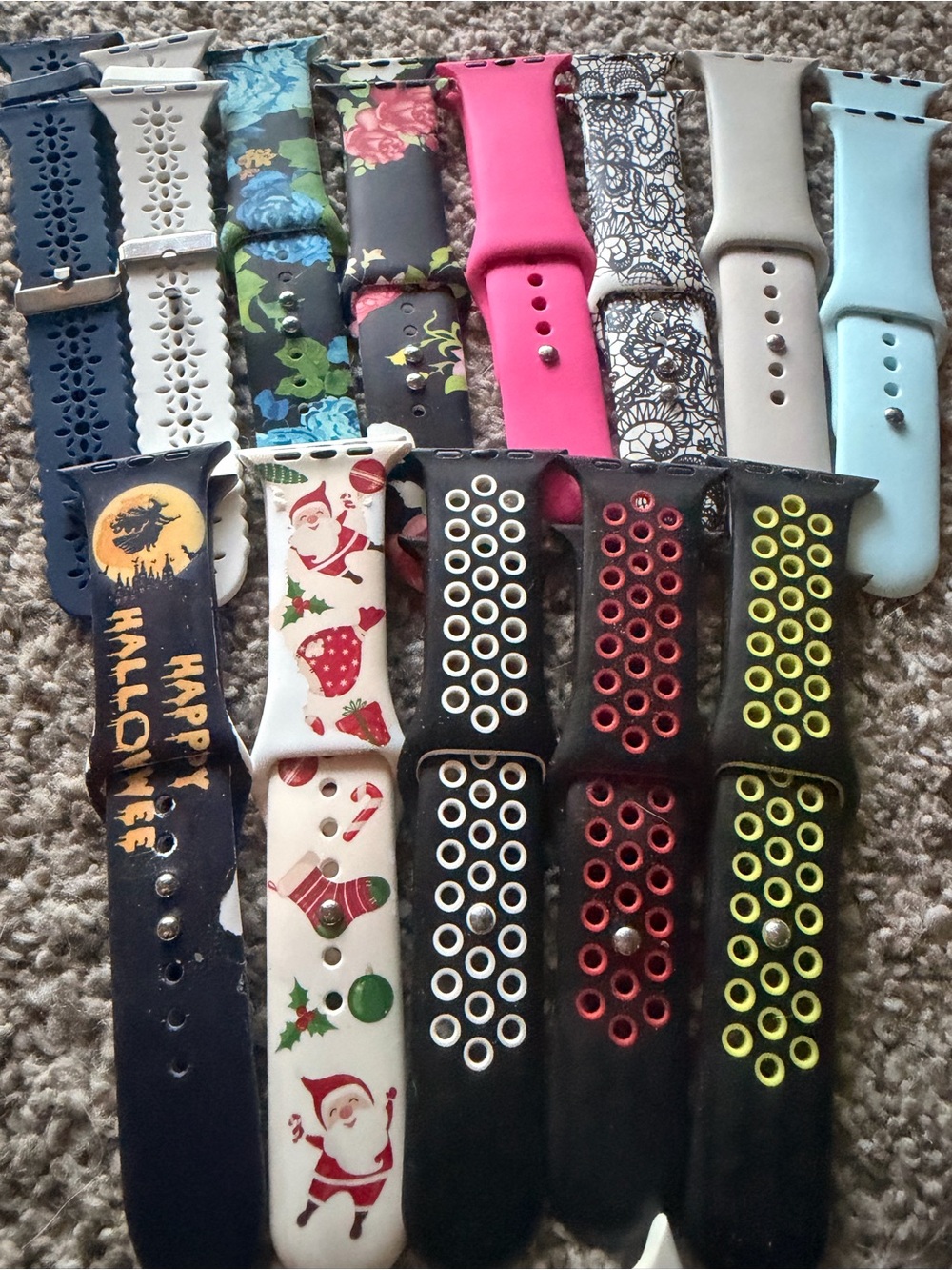 Lot of 13 Apple Watch Bands-44mm/45mm/49mm-New & Used-Various colors